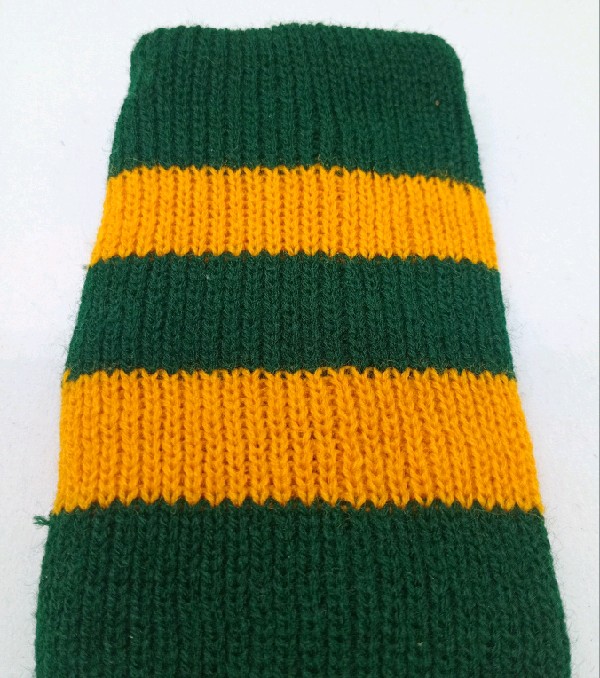 Rugby Sock - Green with Gold stripe " Springbok Colors "