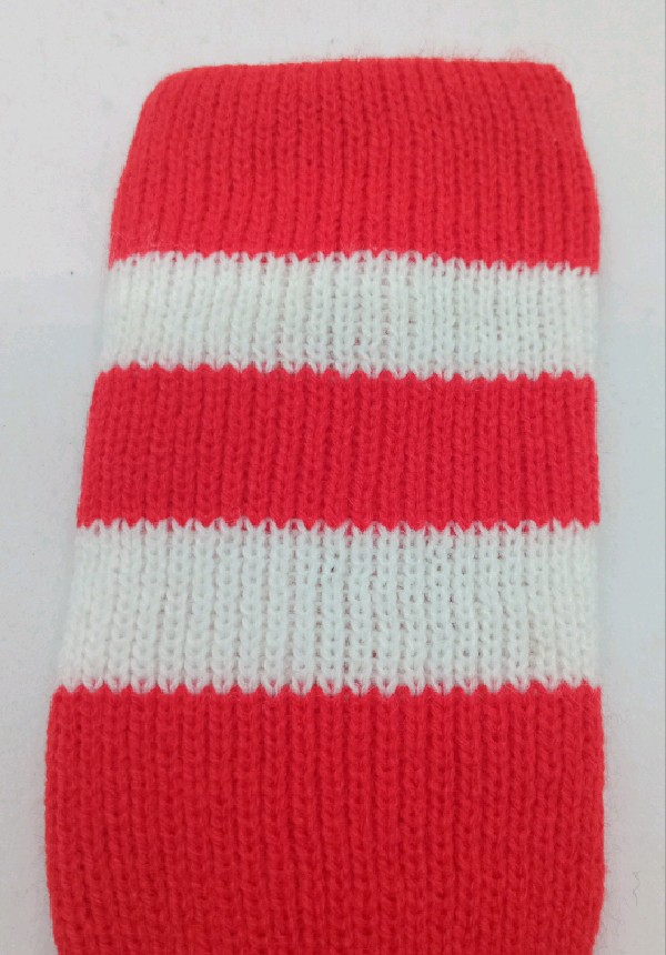 Rugby Sock - Red with White stripe