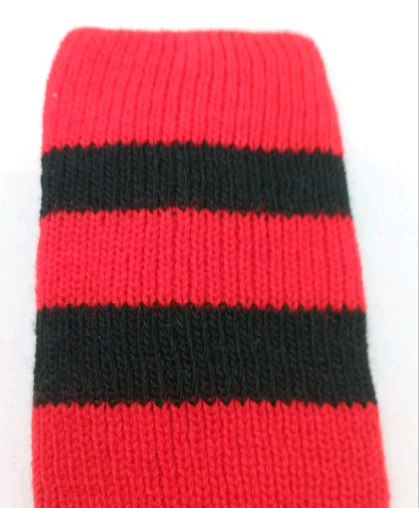 Rugby Sock - Red with Black stripe