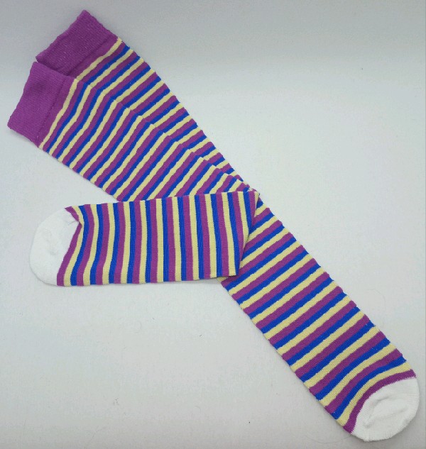 Knee High - Thin Stripe - Yellow, Blue & Maroon