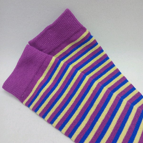 Knee High - Thin Stripe - Yellow, Blue & Maroon