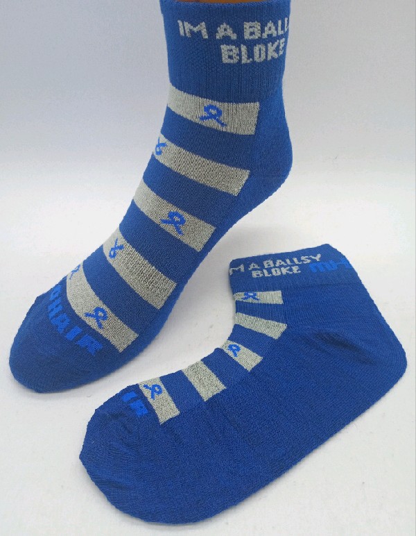 Low Cut - Mohair - Royal Blue & Grey