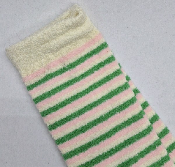 Knee High Terry - White, Pink & Green