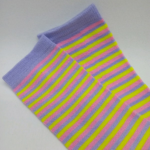 Knee High - Thin Stripe - Pink, Purple & Green