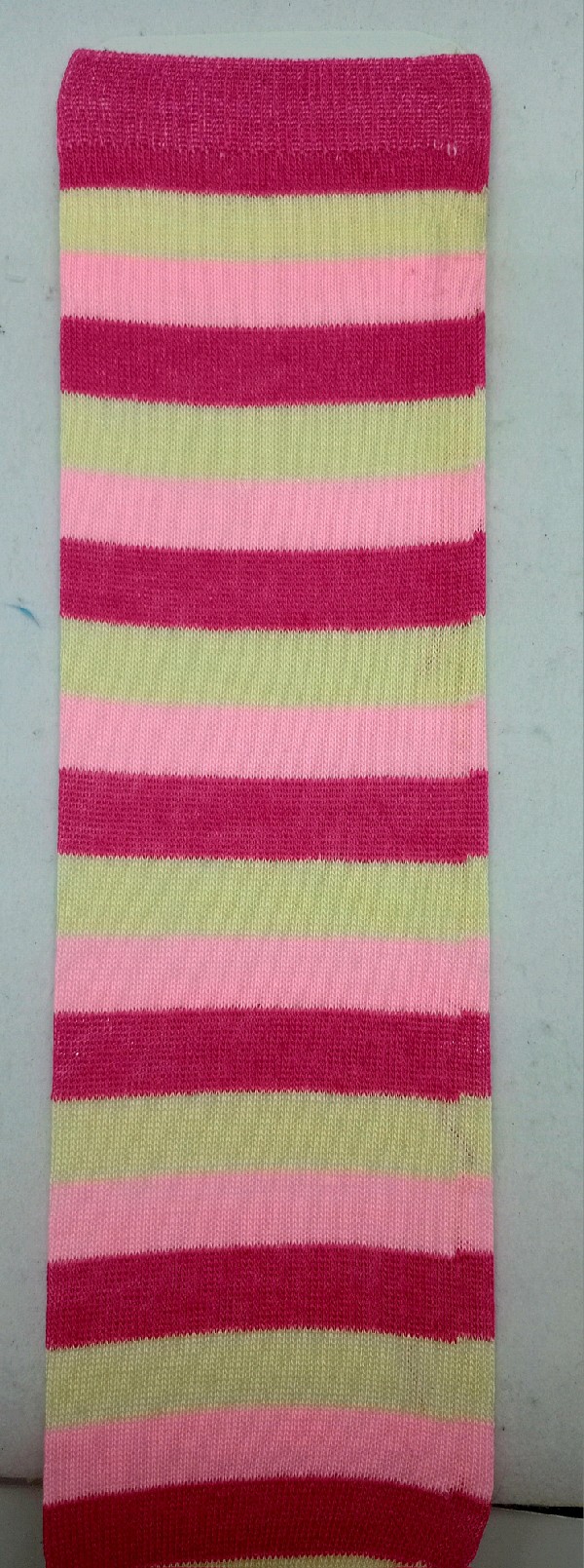 Thigh High Socks Striped White, Pink & Burgundy