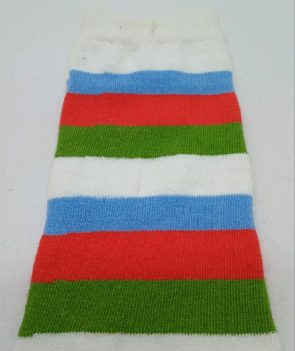 Knee High - Broad Stripe - White, Green, Red & Blue