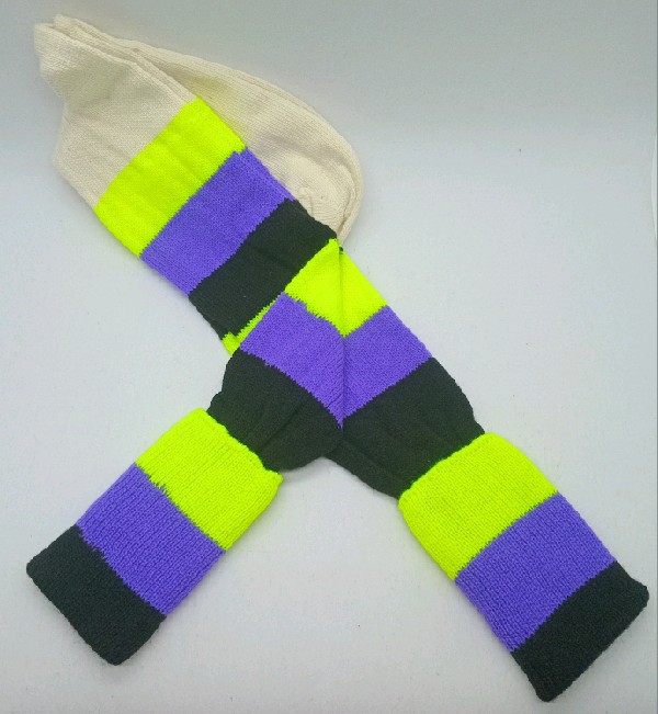 Neon Striped Rugby / Hockey - Black, Purple & Pink