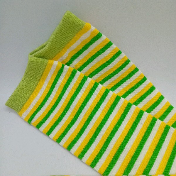 Knee High - Thin Stripe - White, Yellow & Green