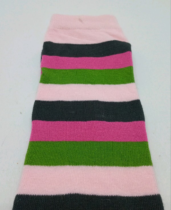 Knee High - Broad Stripe - Black, Rose, Green & Magenta