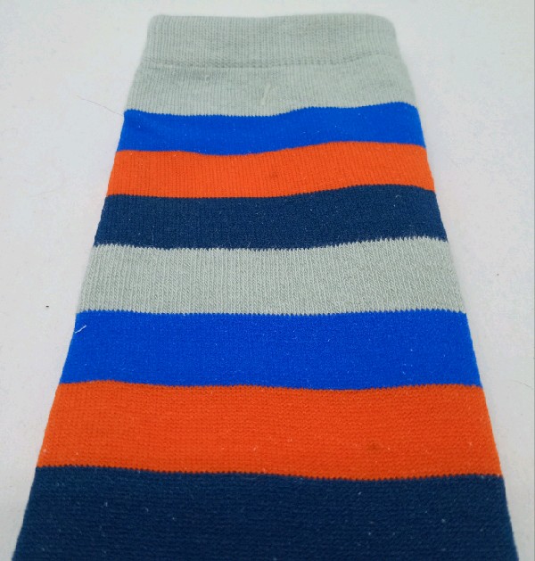 Knee High - Broad Stripe - Royal Blue, Grey, Navy Blue & Orange