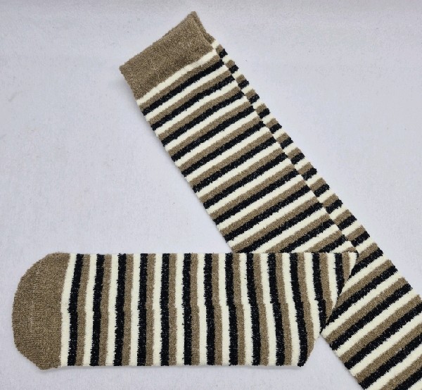 Knee High Terry Terry - White, Black & Brown
