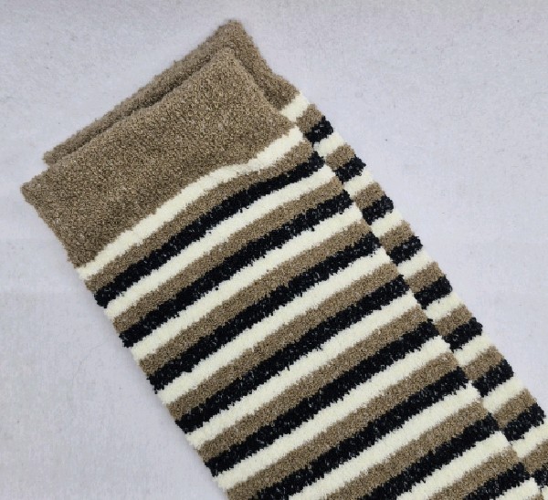 Knee High Terry Terry - White, Black & Brown