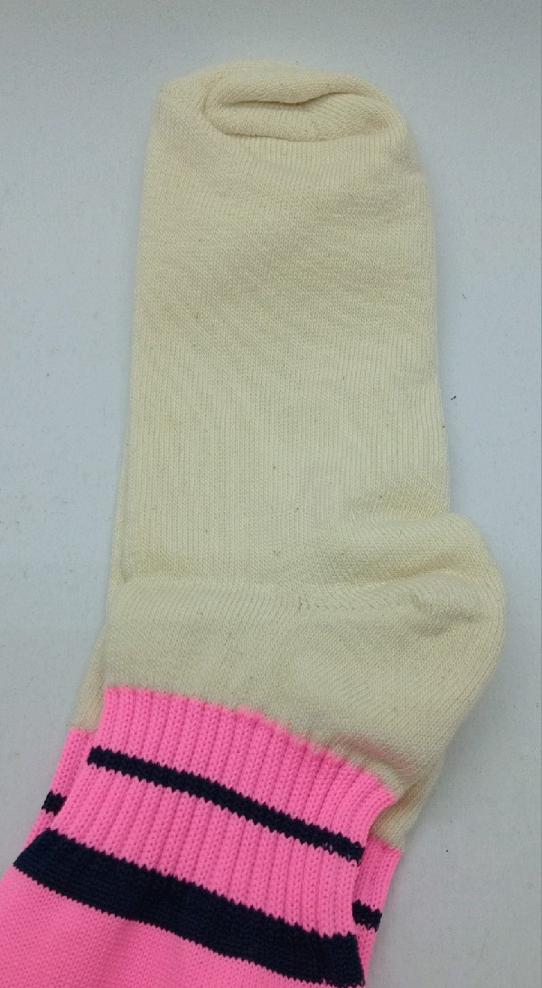 Nylon with Padded Cotton Foot - Navy & Pink