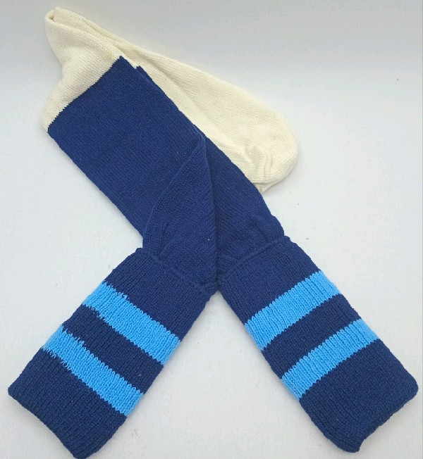 Rugby Sock - Navy with Powder Blue stripe