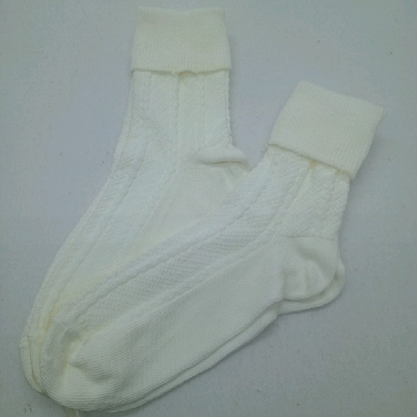 Turn Over Top - White with Pattern - 2 Pairs