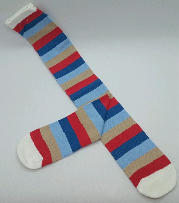 Knee High - Broad Stripe - Red, Khaki, Powder Blue & Navy