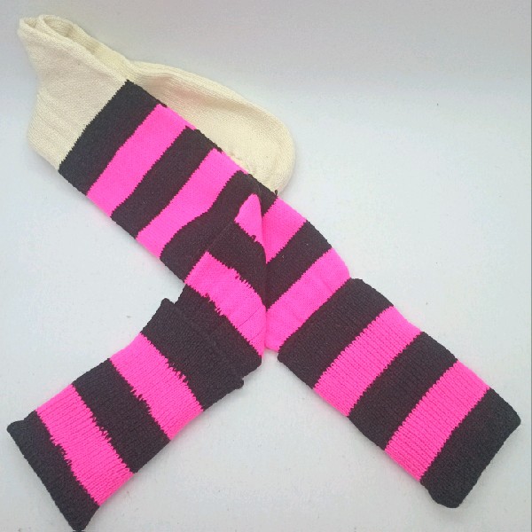 Neon Striped Rugby / Hockey - Black & Pink
