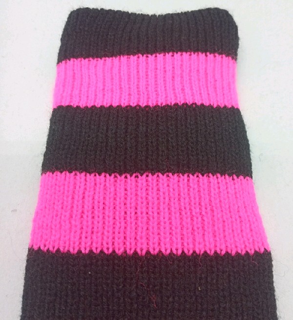Neon Striped Rugby / Hockey - Black & Pink