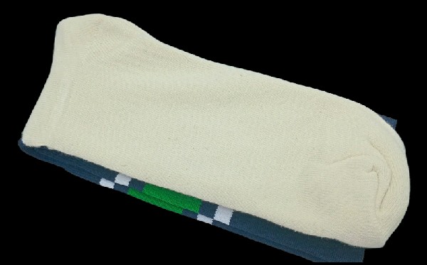 Nylon Rugby /Hockey with Padded Foot - Navy, Green & White Stripes