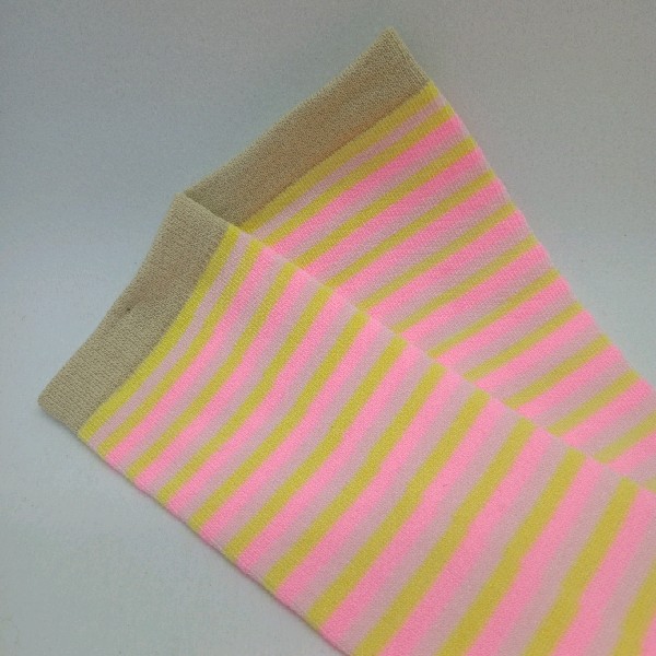 Knee High - Thin Stripe - Yellow, Light Pink & Dark Pink