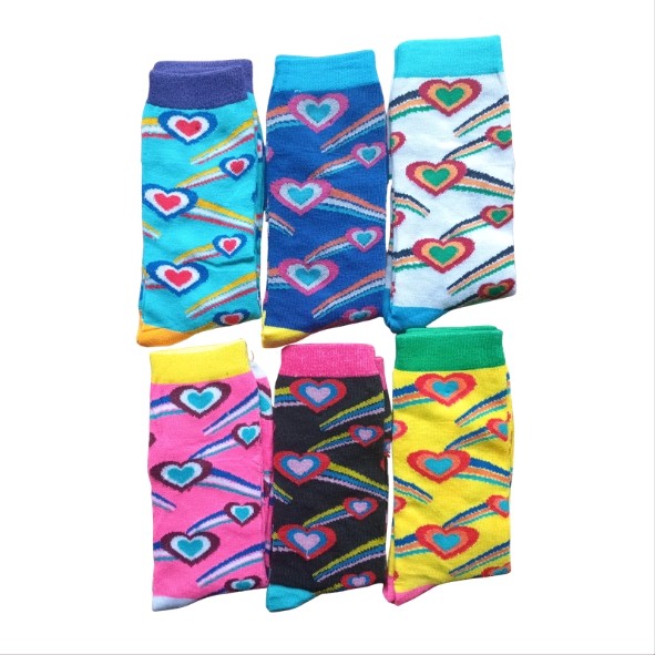 Ladies 3 Heart Sock