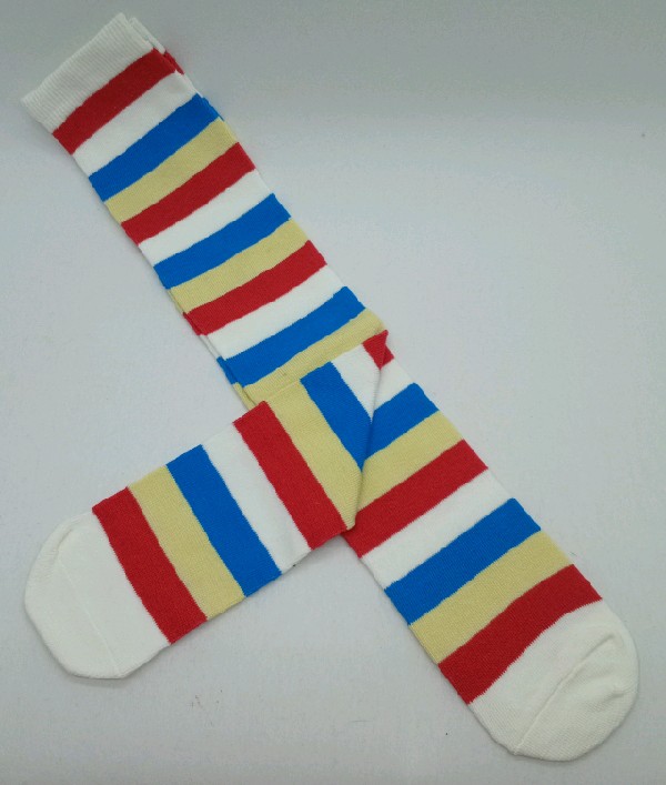 Knee High - Broad Stripe - White, Red, Yellow & Blue