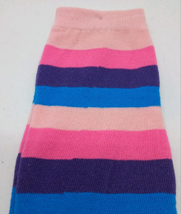 Knee High - Broad Stripe - Pink, Apricot, Blue & Purple