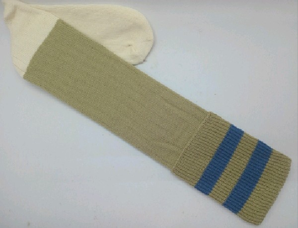 Rugby Sock - Khaki with airforce blue stripe
