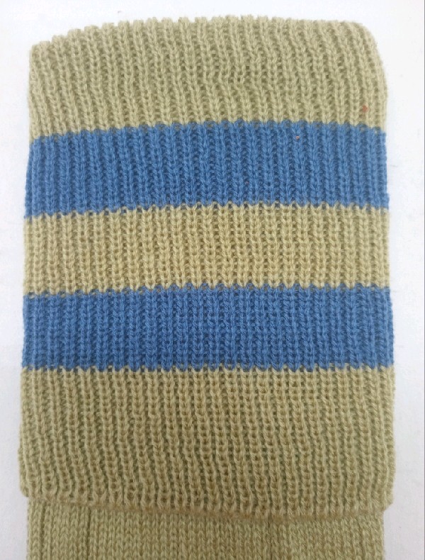 Rugby Sock - Khaki with airforce blue stripe