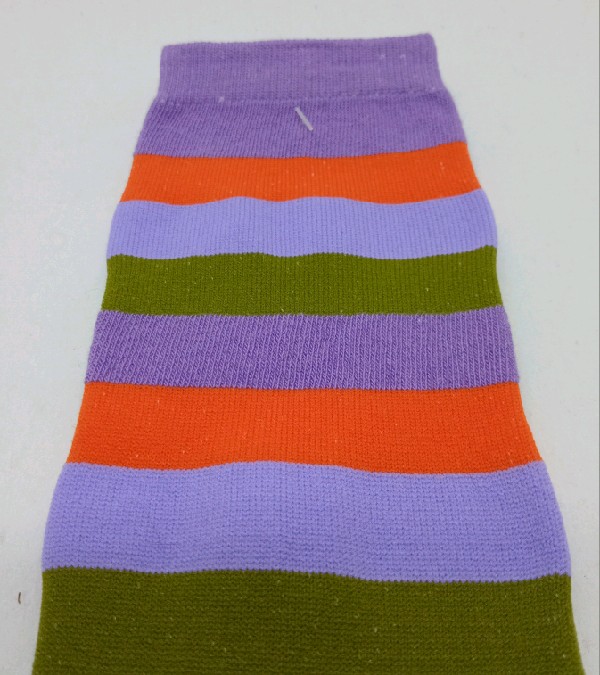 Knee High - Broad Stripe - Orange, Purple & Green