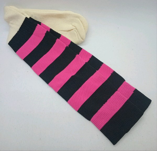 Nylon Rugby /Hockey with Padded Foot - Pink & Black
