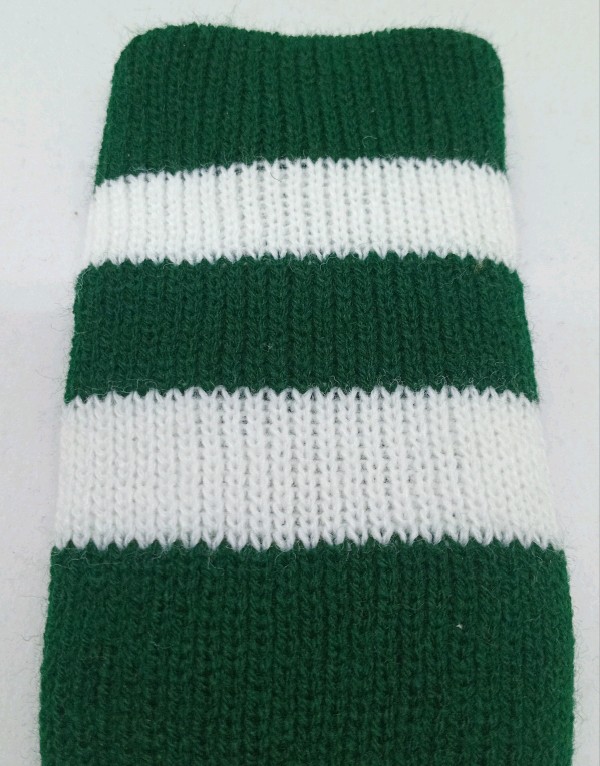 Rugby Sock -  Bottle Green with White stripe