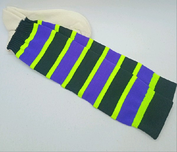 Nylon Rugby /Hockey with Padded Foot - Purple, Yellow & Black