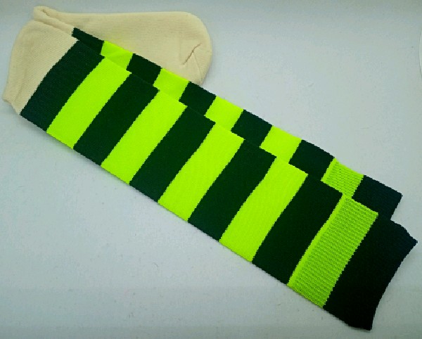 Nylon Rugby 2 /Hockey with Padded Foot - Yellow & Black Stripes