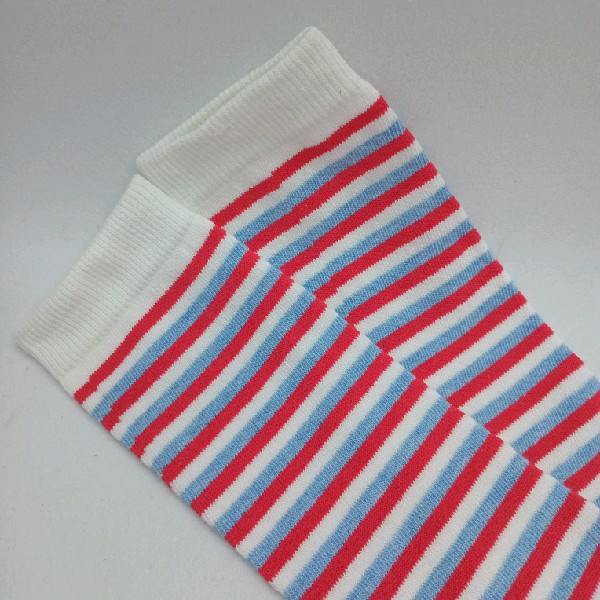 Knee High - Thin Stripe - White, Red & Blue