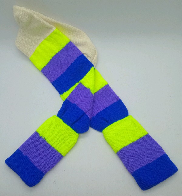 Neon Striped Rugby / Hockey - Blue, Purple & Yellow