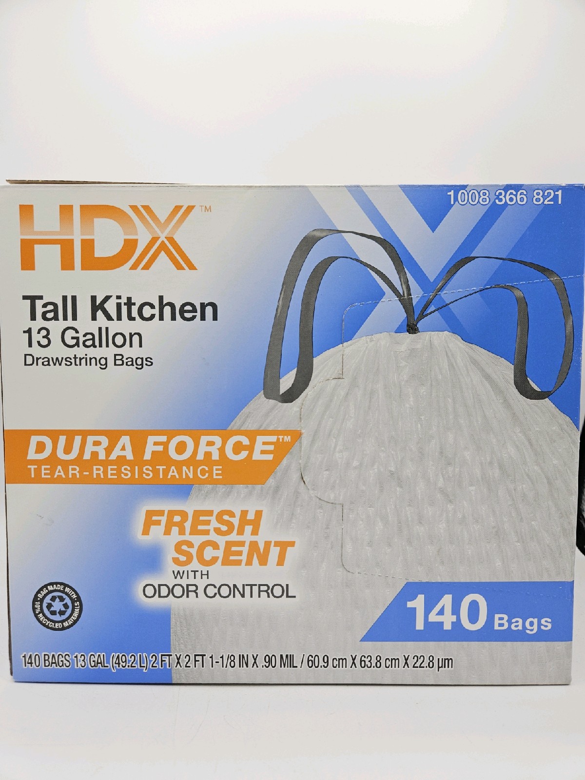 HDX 13 Gallon Trash Bags Dura Force 140 Count
