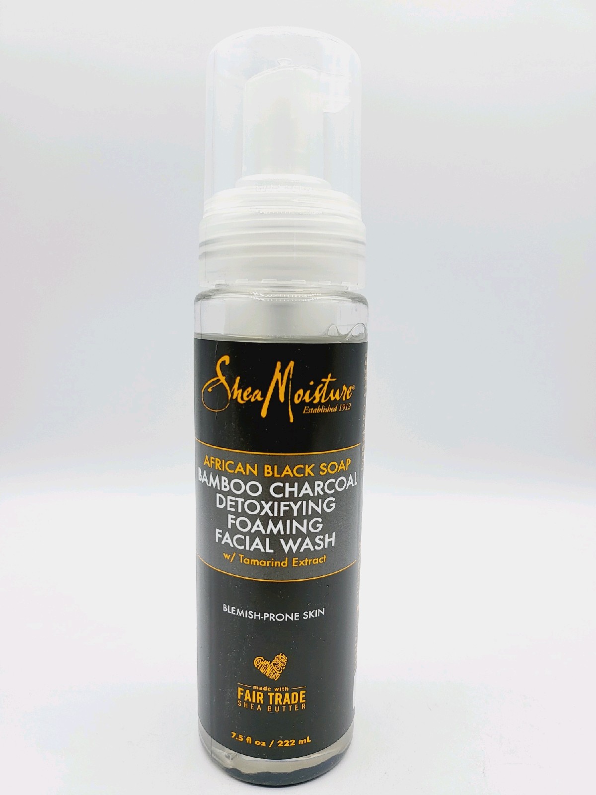 Shea Moisture African Black Soap Bamboo Charcoal Facial Wash 7.5 oz
