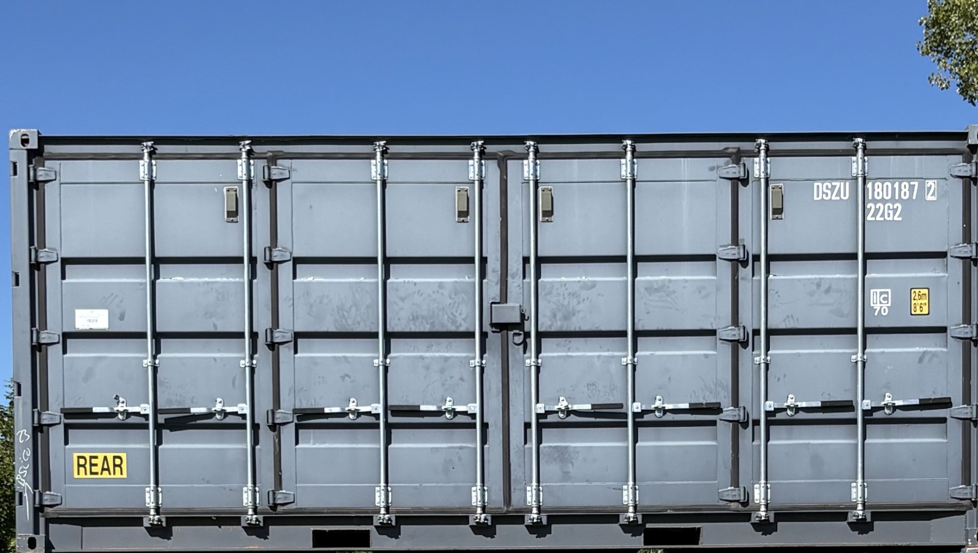 Rear corner view of the product