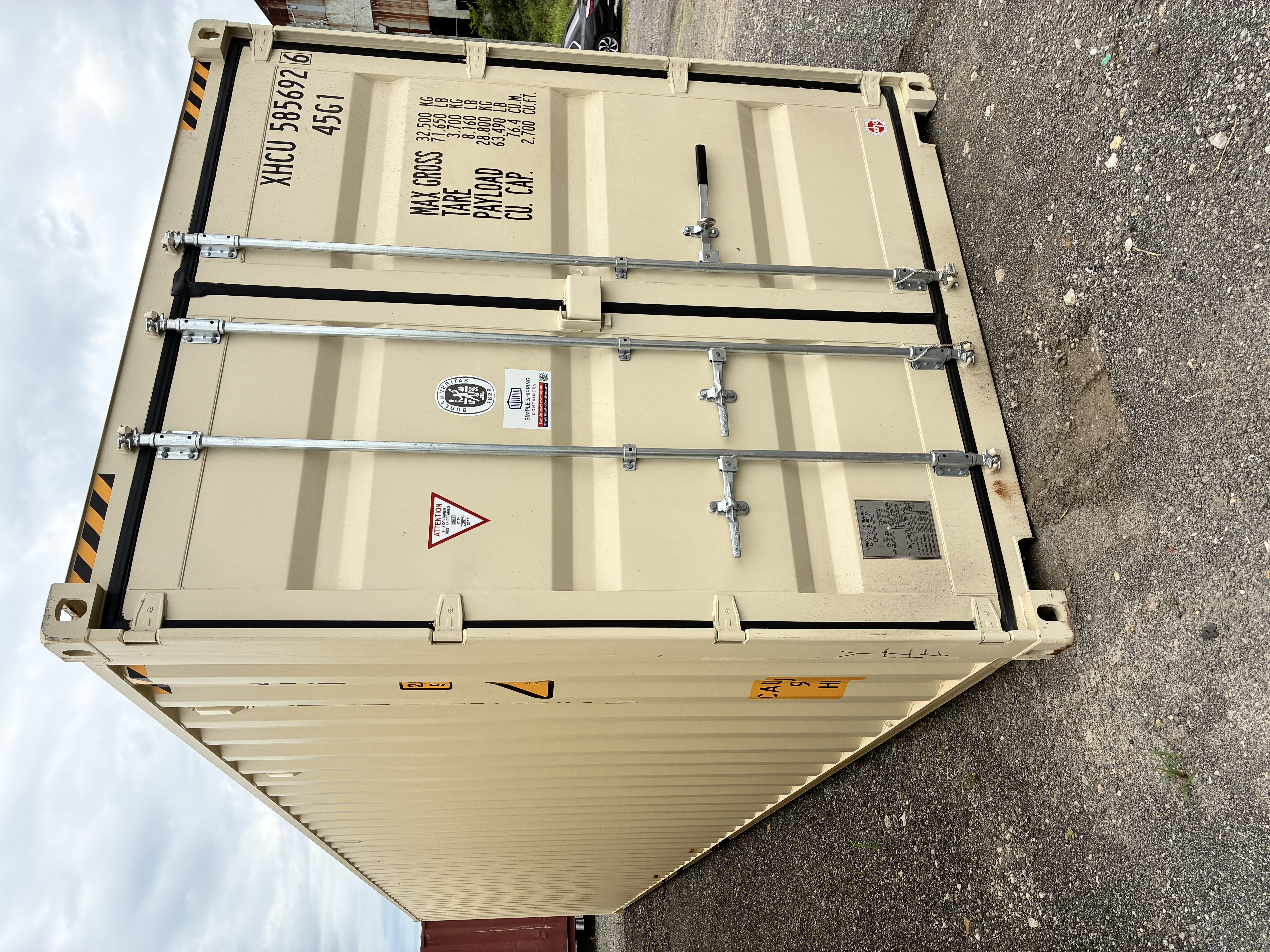 Front corner view of the product