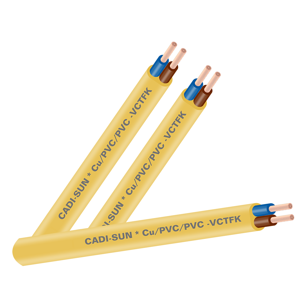 Dây ovan mềm dẹt, màu vàng VCTFK (Cu/PVC)  - 300/500V